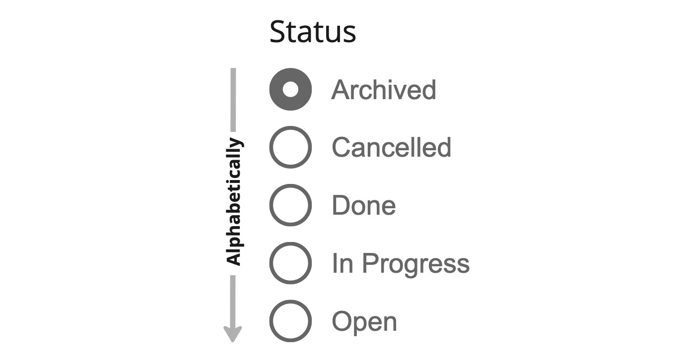 Dont order filter alphabetically.